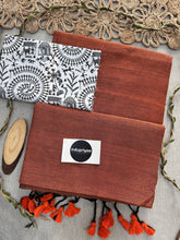 Orange Handloom Cotton Saree With Vani Print Blouse